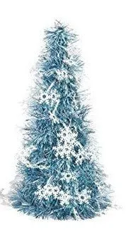 15" Christmas Tinsel Tree with Snowflake Icons (1ct)