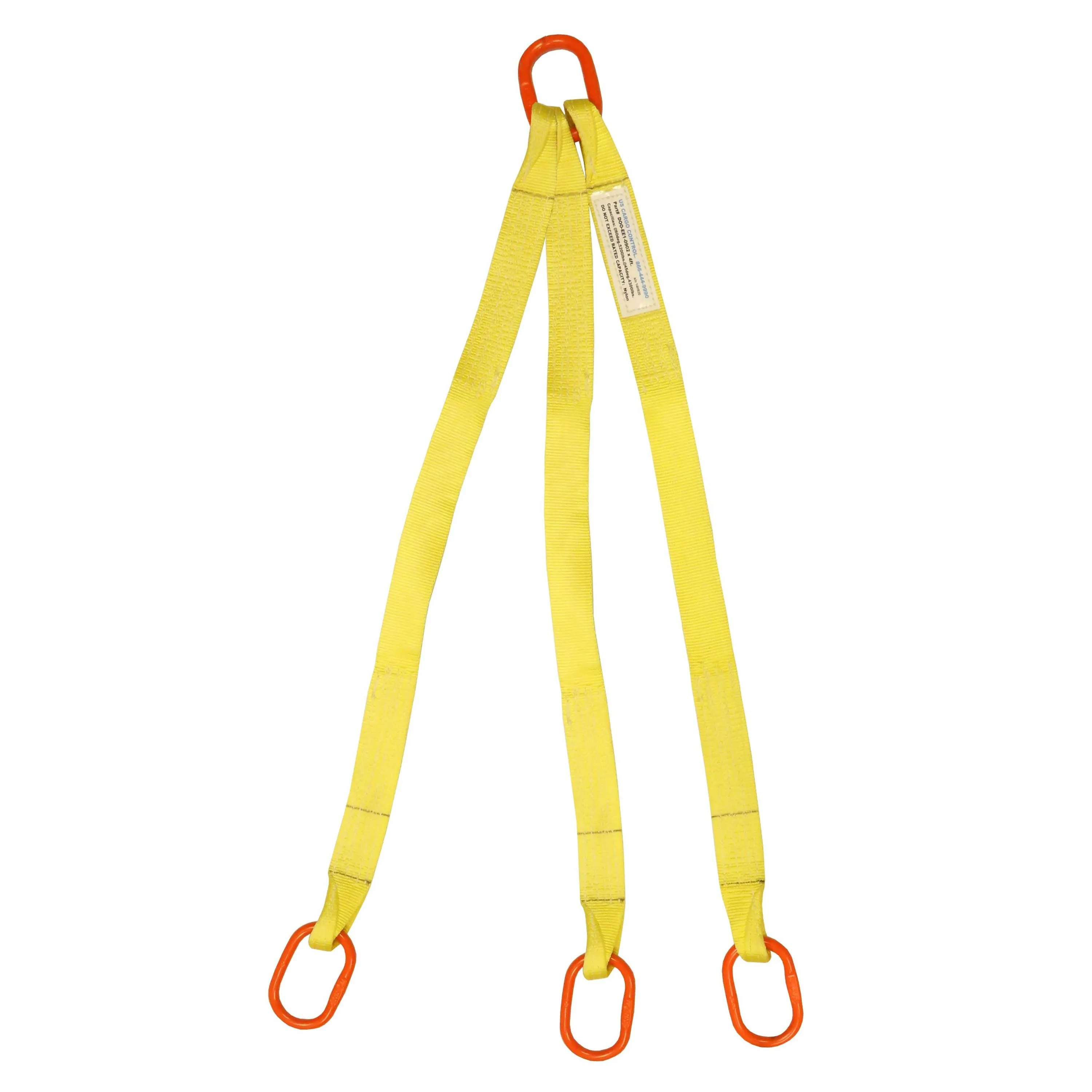 1"x4' (1 ply) Triple Leg Nylon Sling w/ Master Link Both Ends