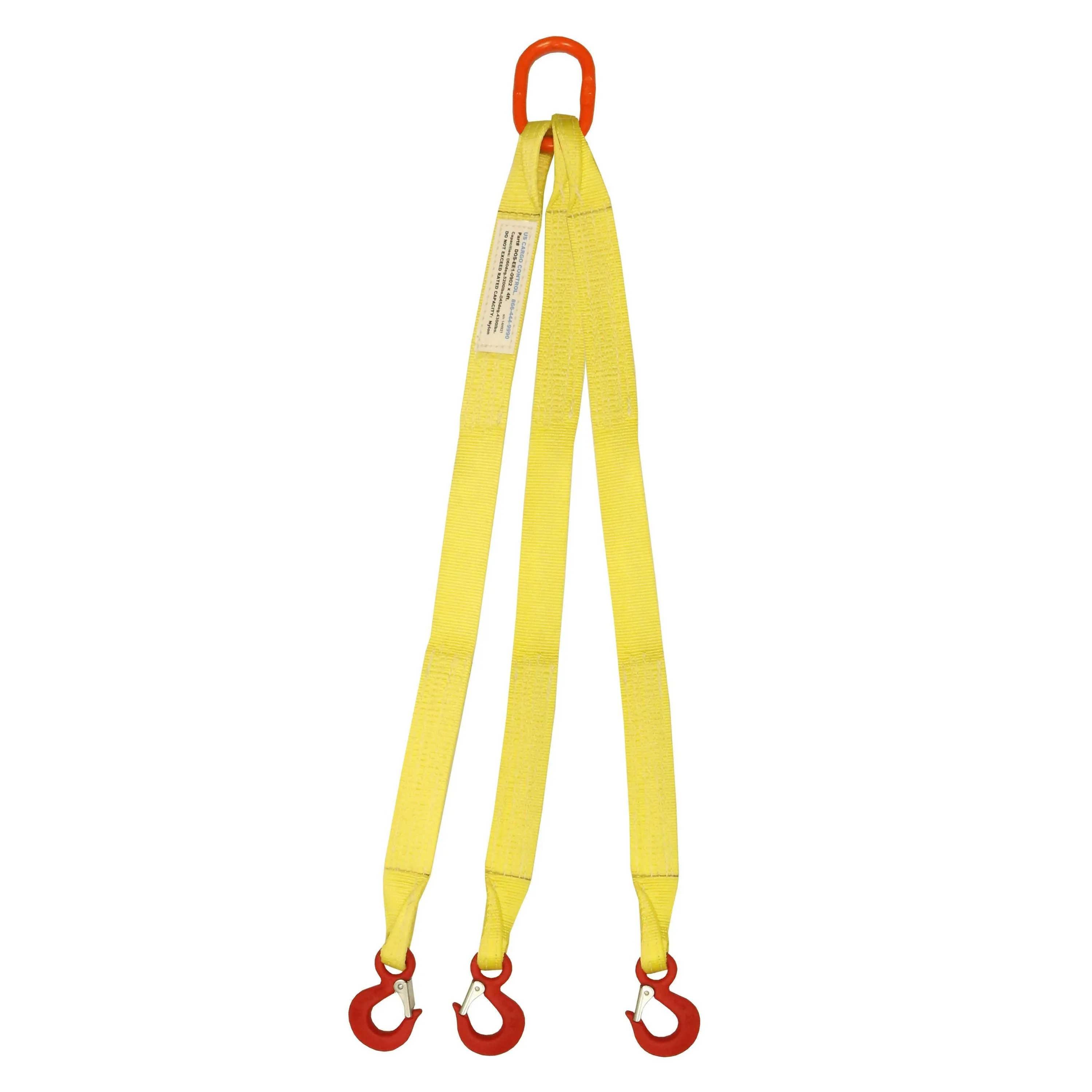 1"x8' (2 ply) Triple Leg Nylon Sling w/ Master Link & Sling Hook