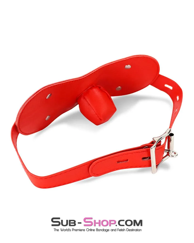 Red Stuffed Panel-Style Bondage Gag - DL2479 Deluxe Plug