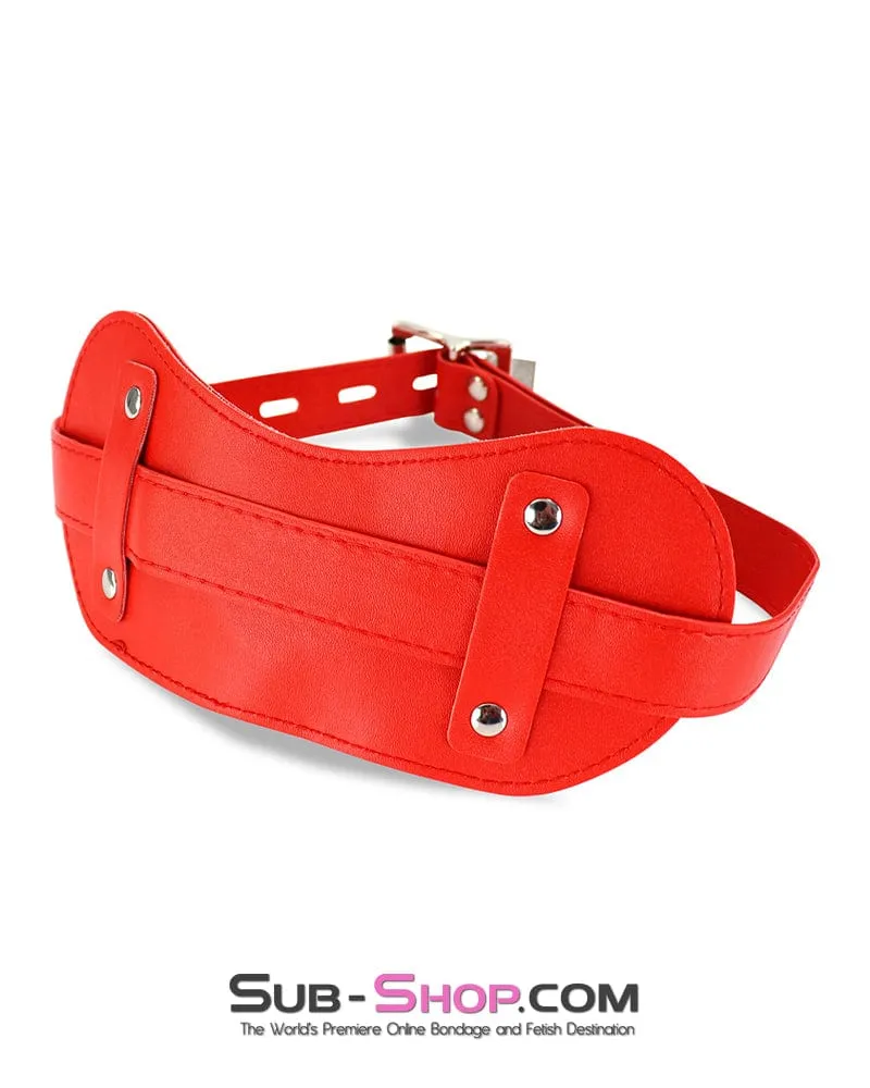 Red Stuffed Panel-Style Bondage Gag - DL2479 Deluxe Plug