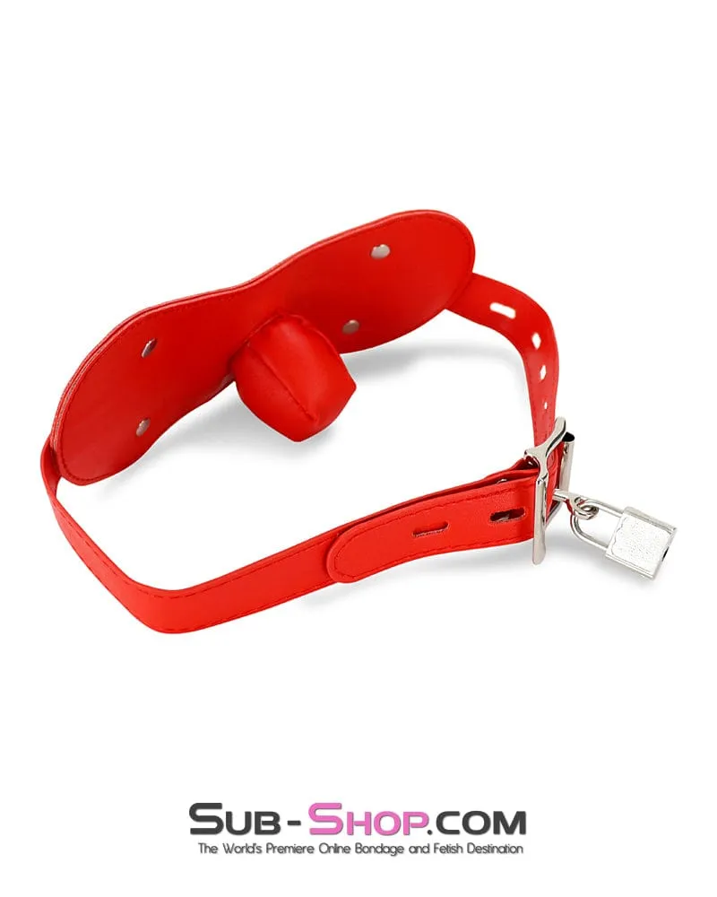 Red Stuffed Panel-Style Bondage Gag - DL2479 Deluxe Plug