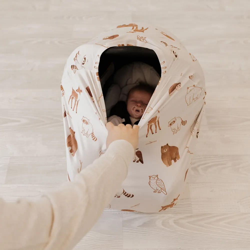 5-in-1 Multi Use Organic-cotton Cover - Woodland Animals