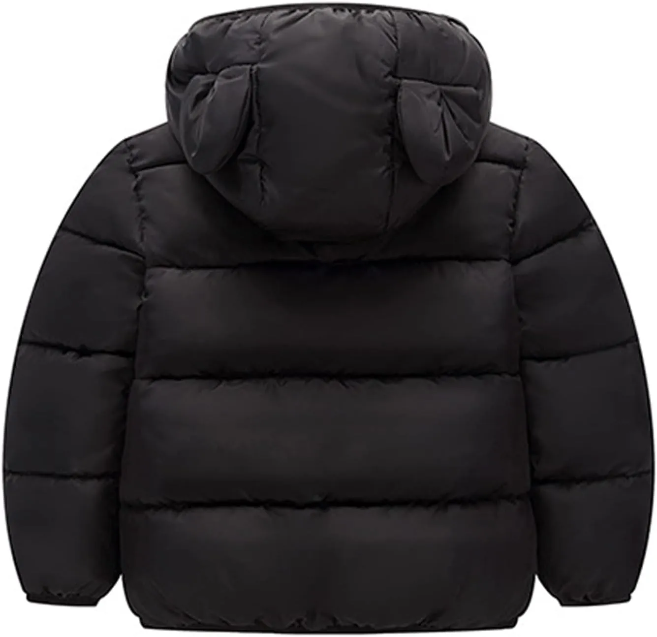 6M-4T Toddler Padded Snowsuit Kids Bear Ears Jacket Baby Boys Girls Infant Winter Clothes Parka Coat Outerwear (Black, 12-18 Months)