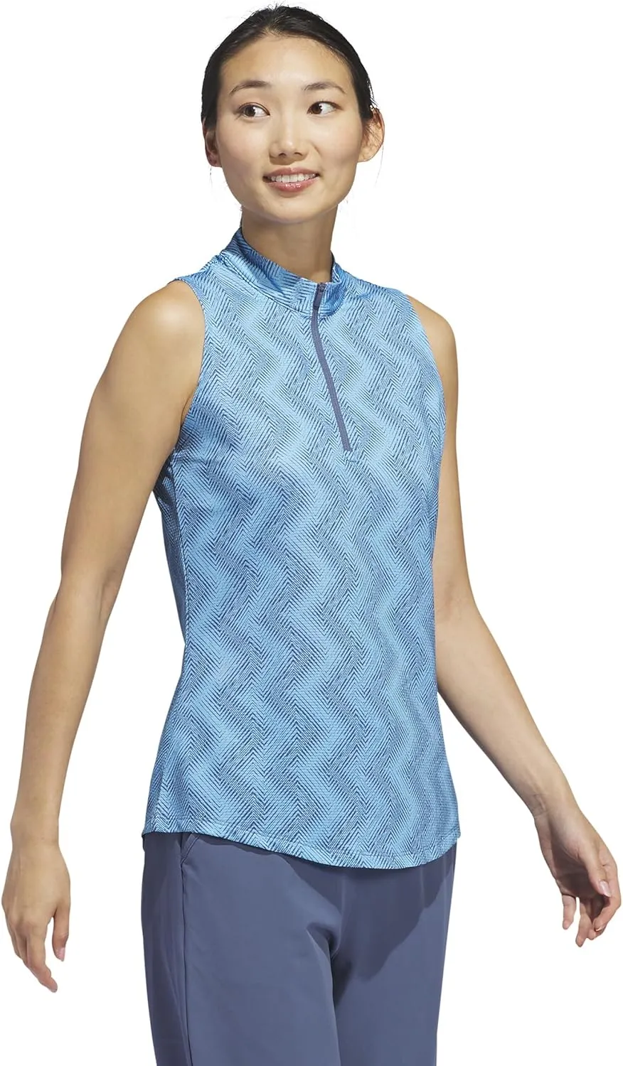 adidas Women's Ultimate365 Ottoman Printed Sleeveless Polo Shirt