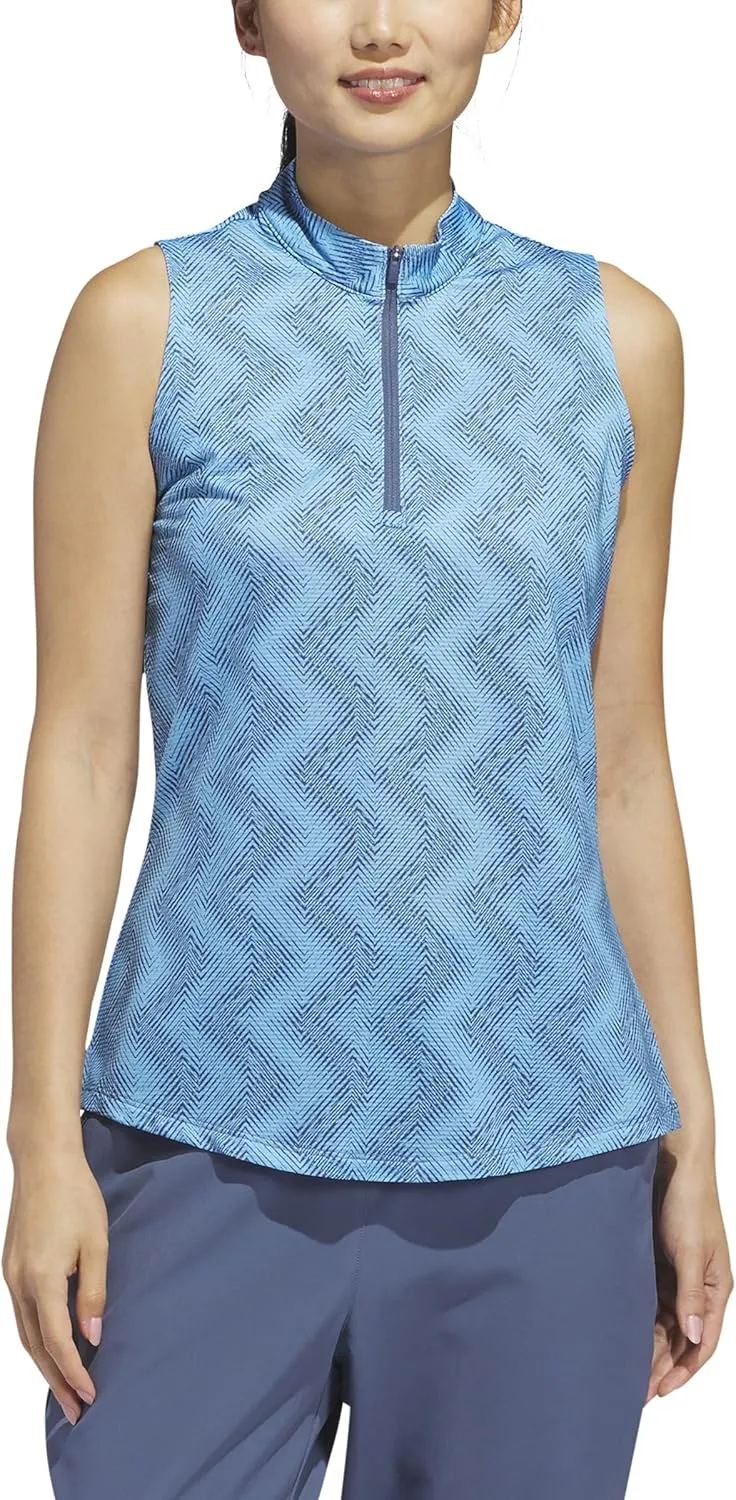 adidas Women's Ultimate365 Ottoman Printed Sleeveless Polo Shirt