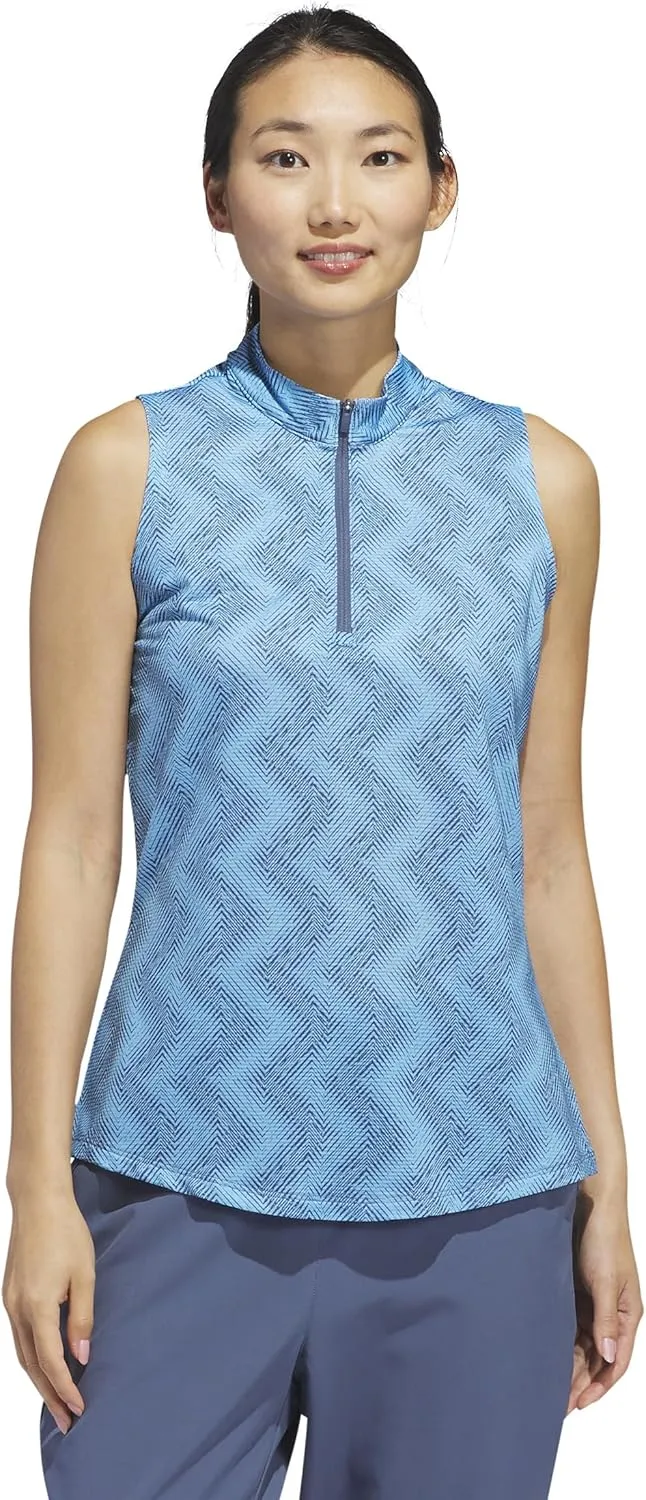 adidas Women's Ultimate365 Ottoman Printed Sleeveless Polo Shirt