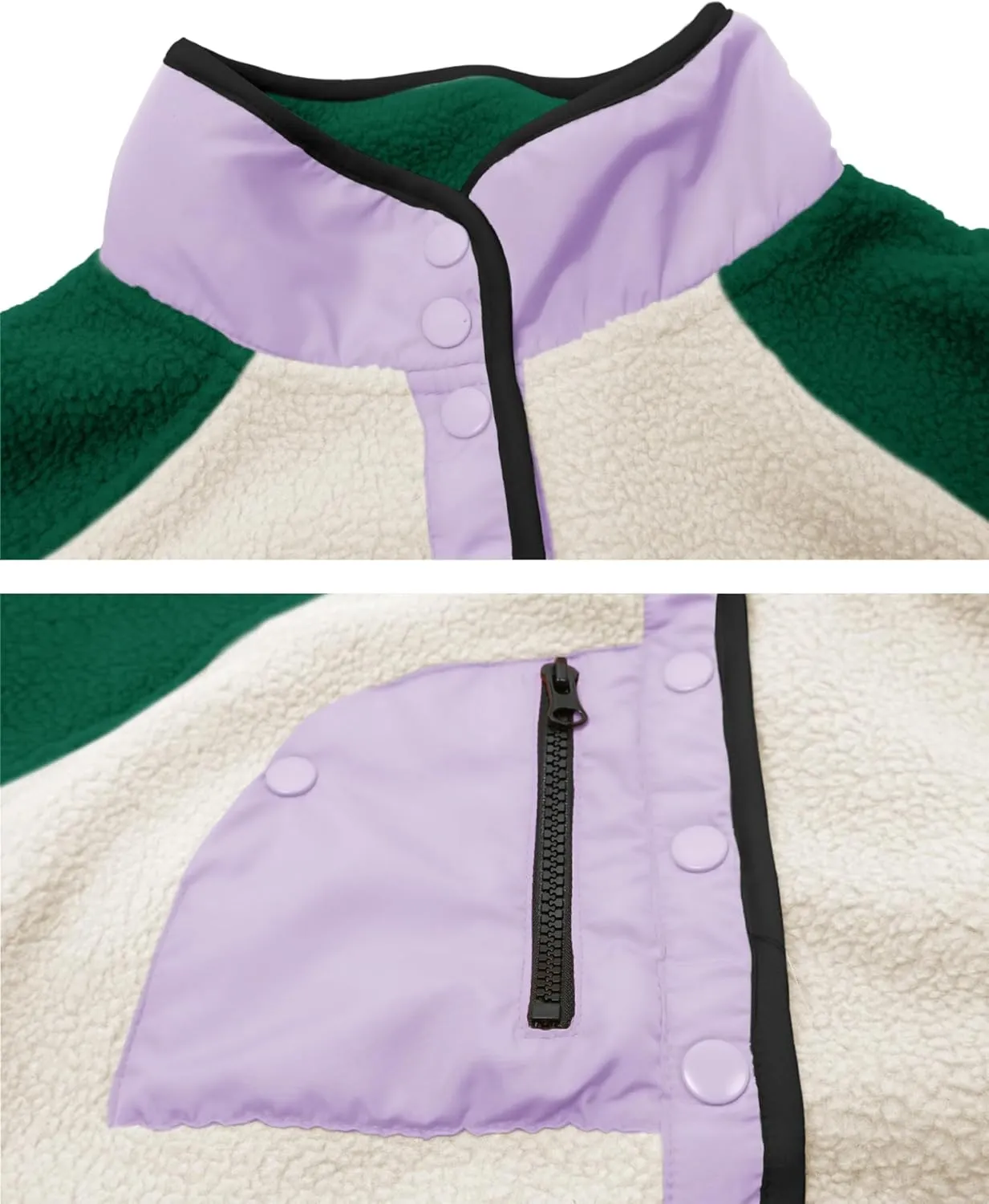 AMEBELLE Womens Lightweight Fleece Pullover Jacket Cropped Fall Winter Fuzzy Sherpa Jacket Sweatshirt Coat with Pockets