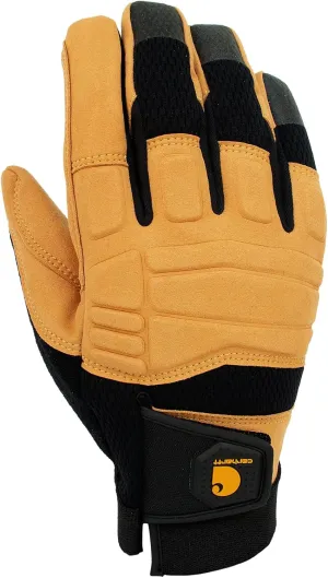 Carhartt mens Synthetic Leather High Dexterity Molded Knuckle Secure Cuff Glove
