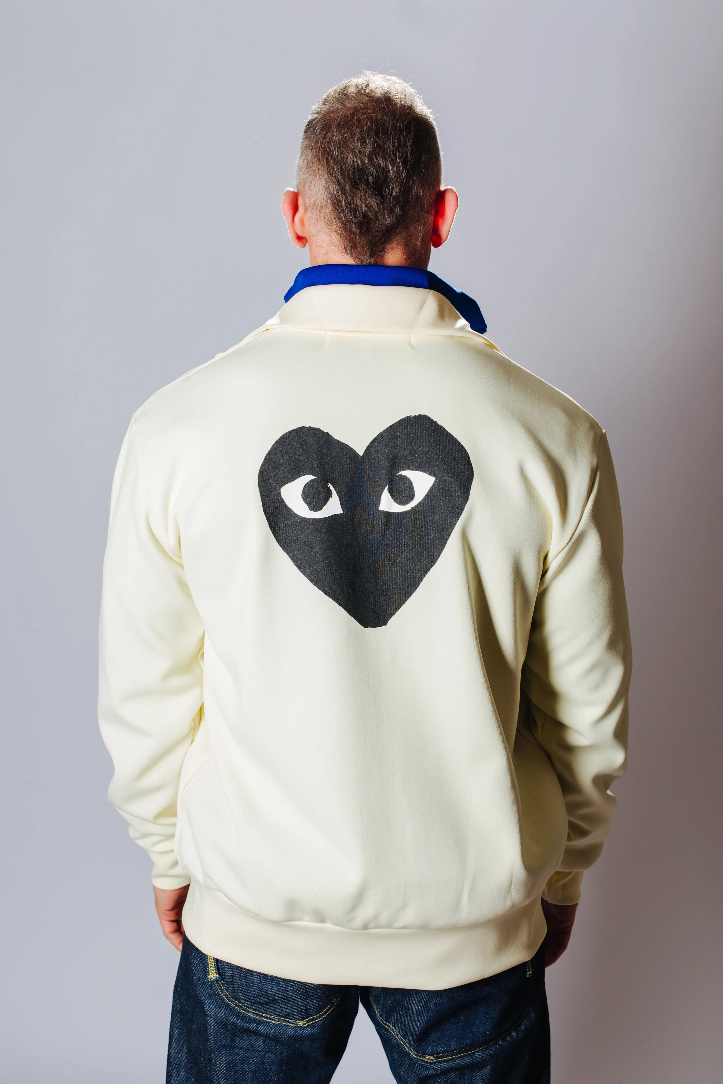 COMME des GARÇONS FULL ZIP SWEATSHIRT BEIGE