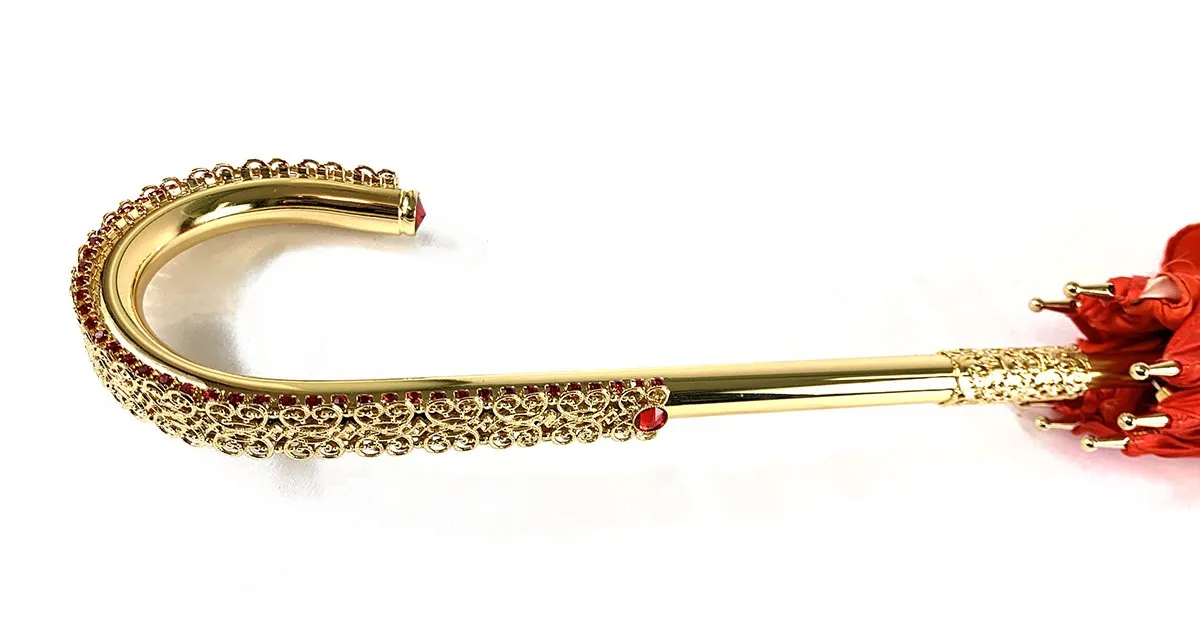 Elegant Internally Leopard Print Umbrella, Double Cloth