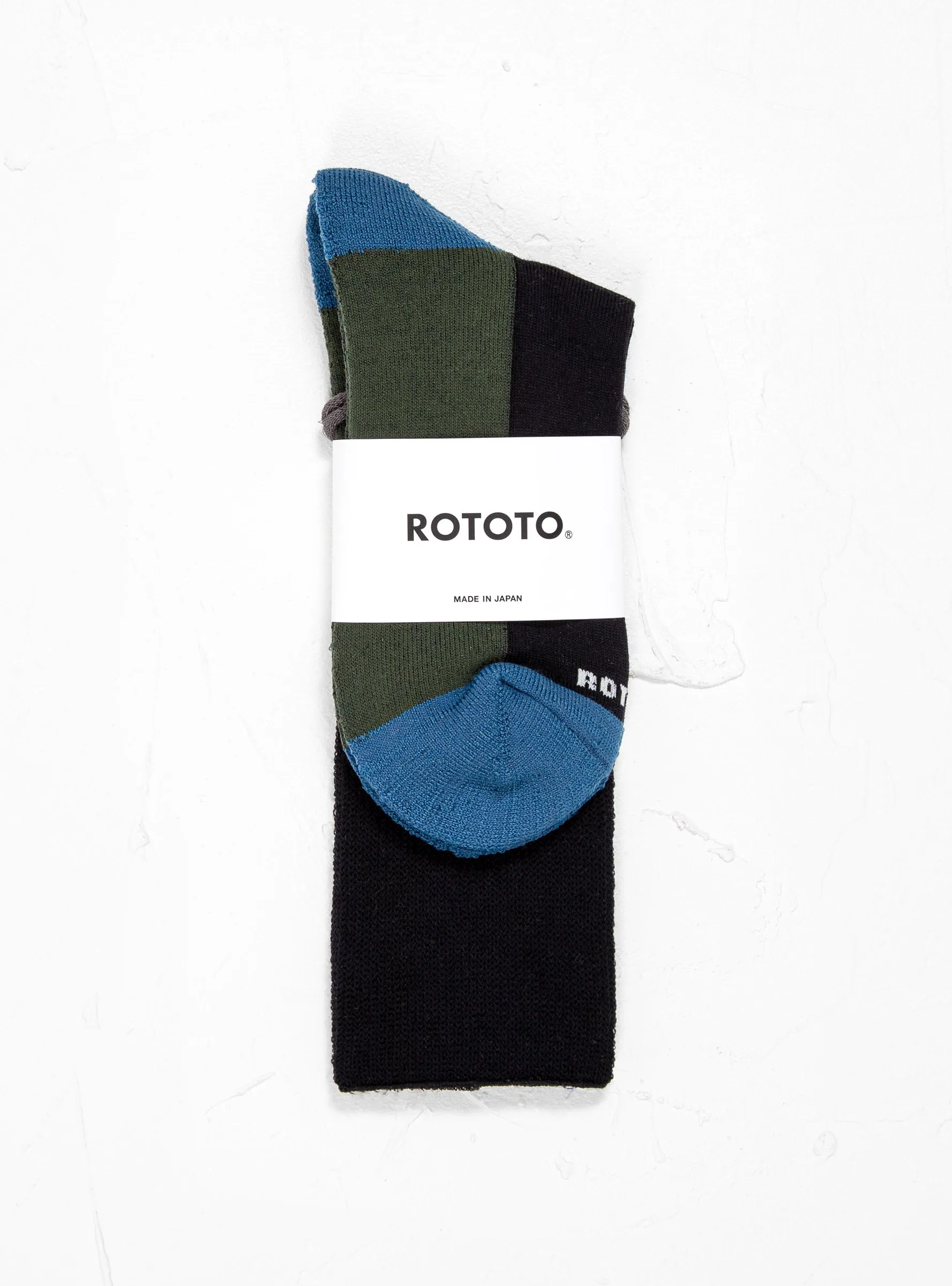 Hybrid Pile Crew Socks Black, Dark Green & Dark Blue