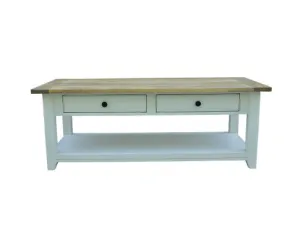 Lavasa Coffee Table 130cm 4 Drawers Solid Mango Wood Modern Farmhouse Furniture