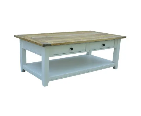 Lavasa Coffee Table 130cm 4 Drawers Solid Mango Wood Modern Farmhouse Furniture