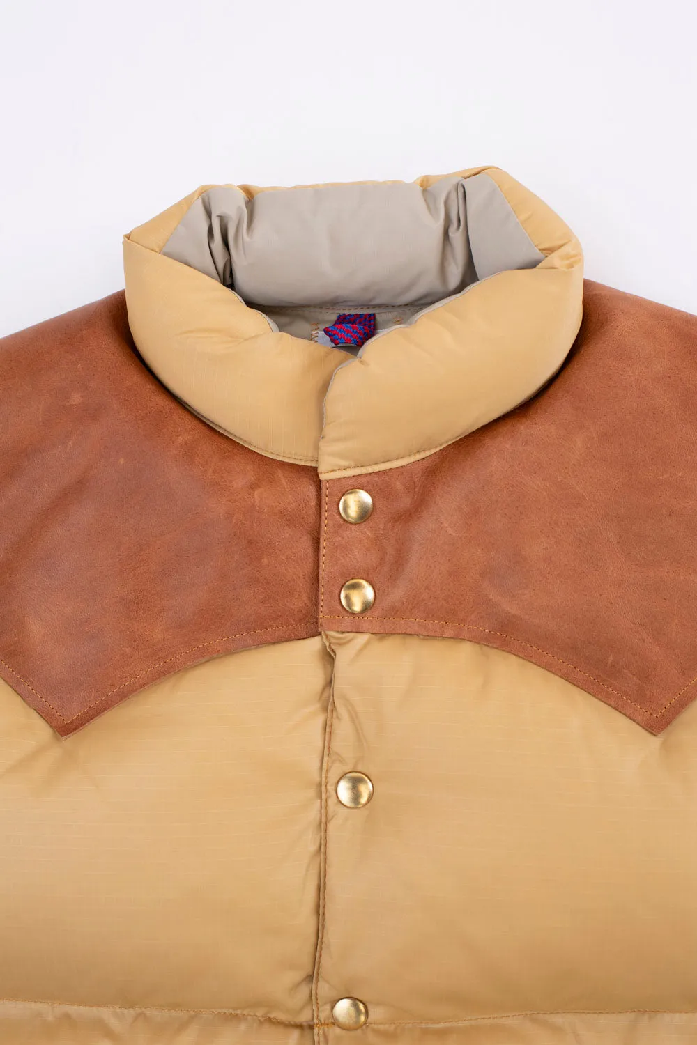 Lot 2197 - Rocky Mountain Featherbed x Warehouse Ripstop Nylon Down Vest - Beige Mustard