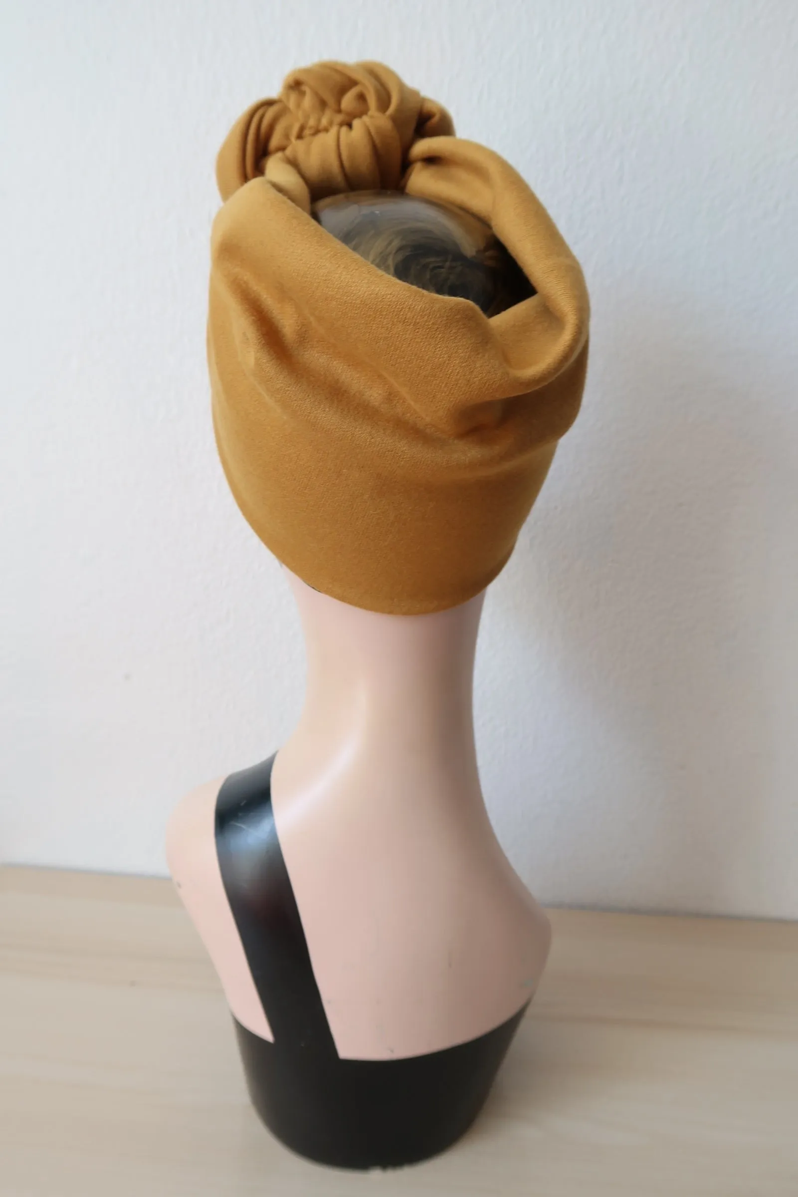 Made To Order: SMALL KNOT Vintage Style Pre-tied Headband in 8 colours: red, black, leopard, olive green, mustard, rust, grey & navy