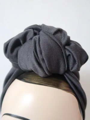 Made To Order: SMALL KNOT Vintage Style Pre-tied Headband in 8 colours: red, black, leopard, olive green, mustard, rust, grey & navy