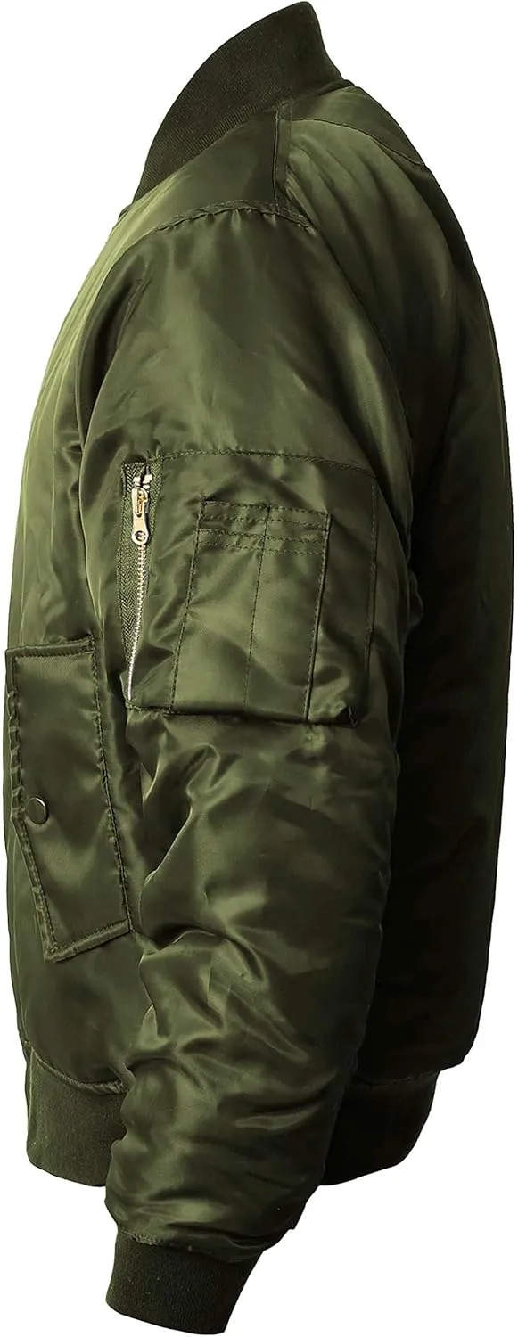 Mens MA-1 Flight Bomber Jacket Active Casual Military Outwear