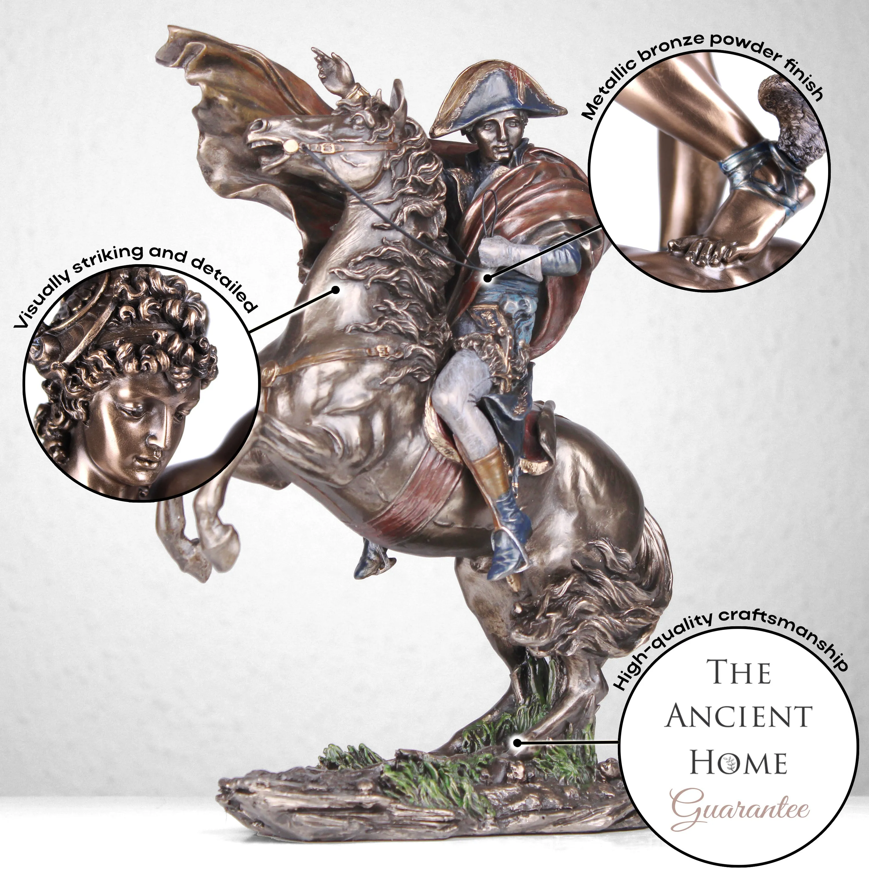 Napoleon Bonaparte Statue - Crossing the Alps (Cold Cast Bronze Sculpture)