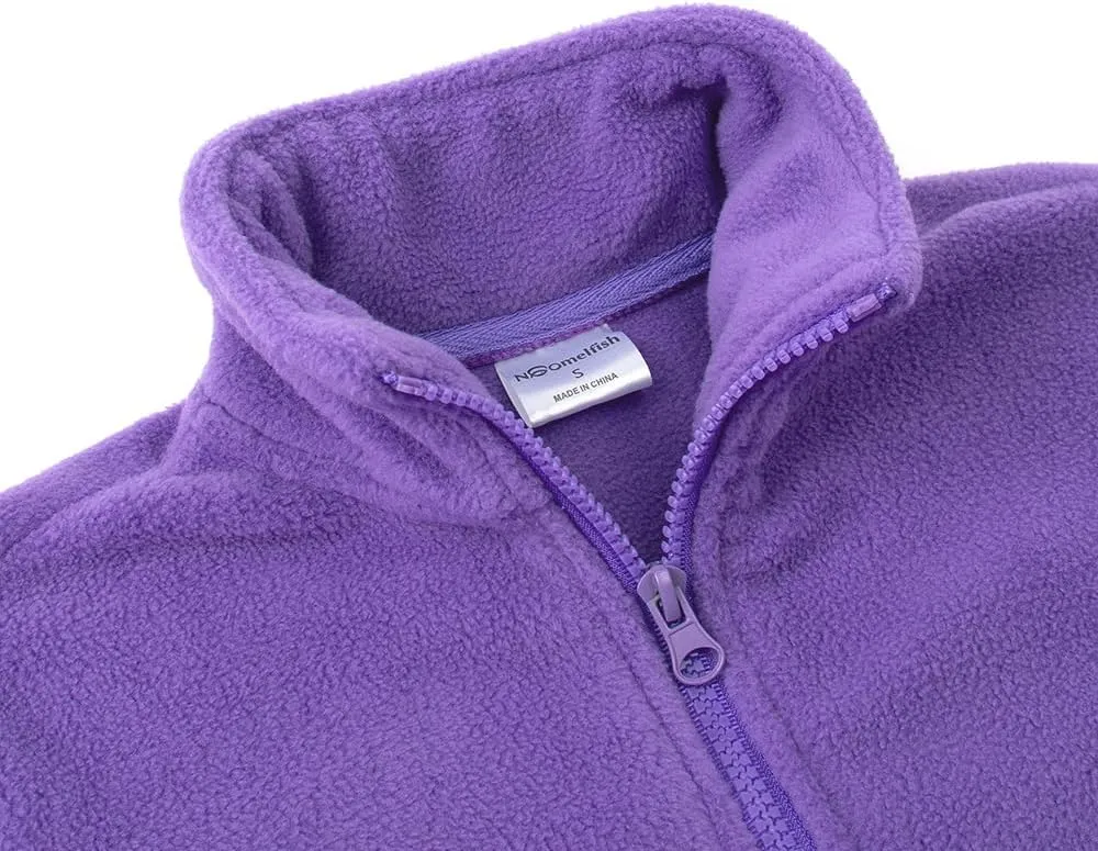 Noomelfish Girls Full Zip Soft Polar Fleece Jacket Outerwear Coat With Pockets (5-14 Years)