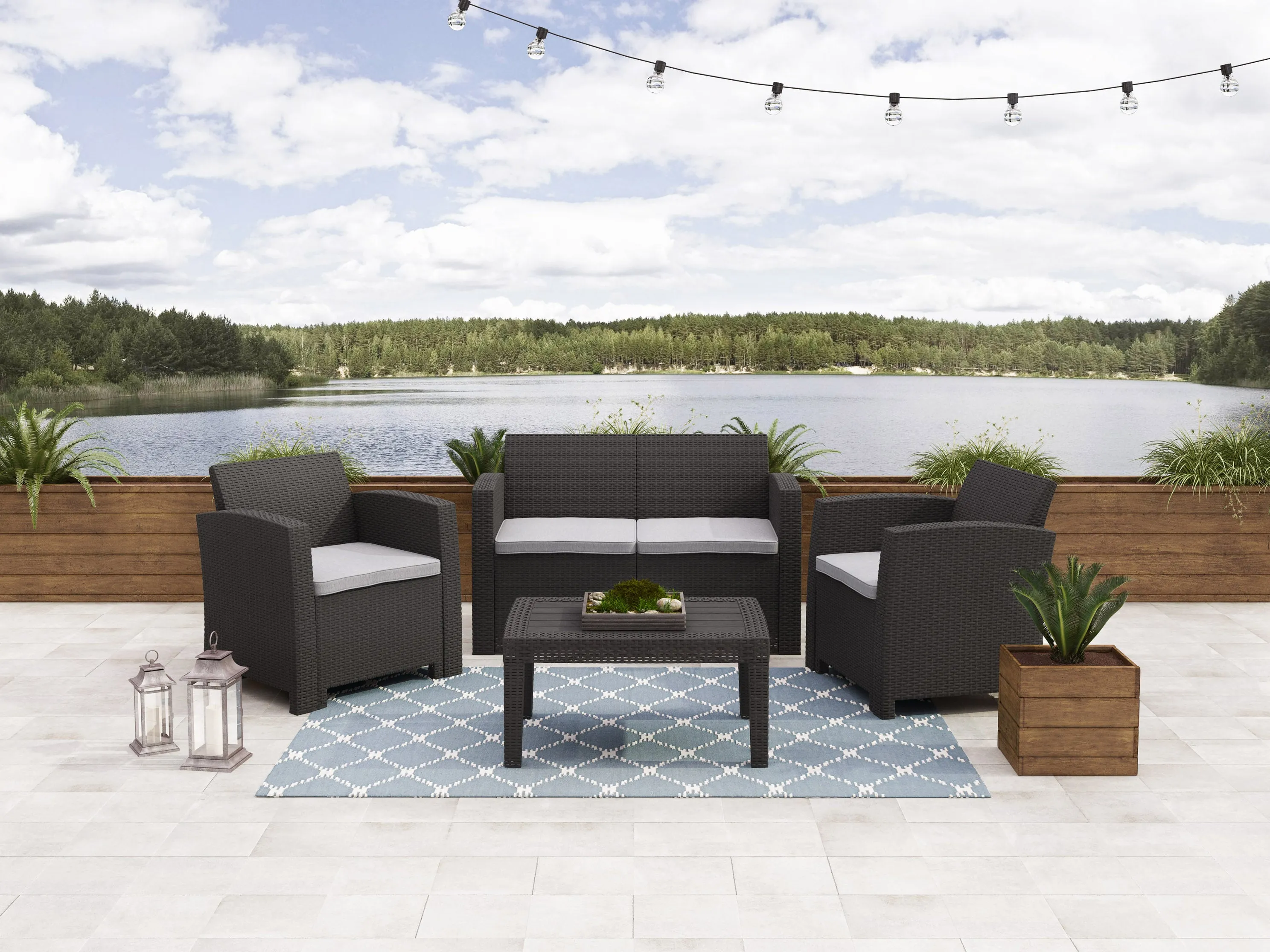 Outdoor Conversation Set, 4pc