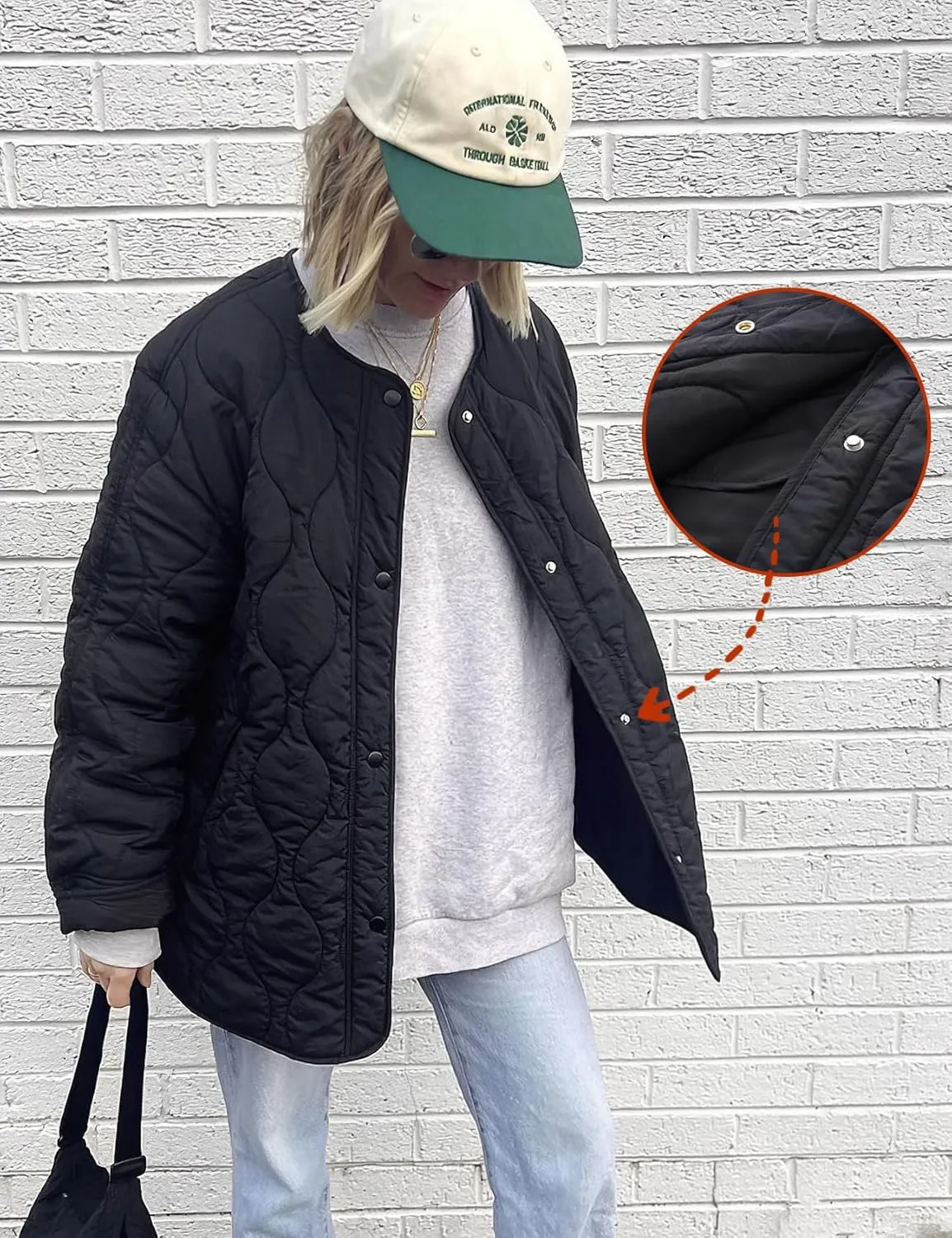 PEHMEA Women's Quilted Lightweight Jackets Button Down Puffer Jacket Coats Fashion Warm Padded Outwear with Pockets
