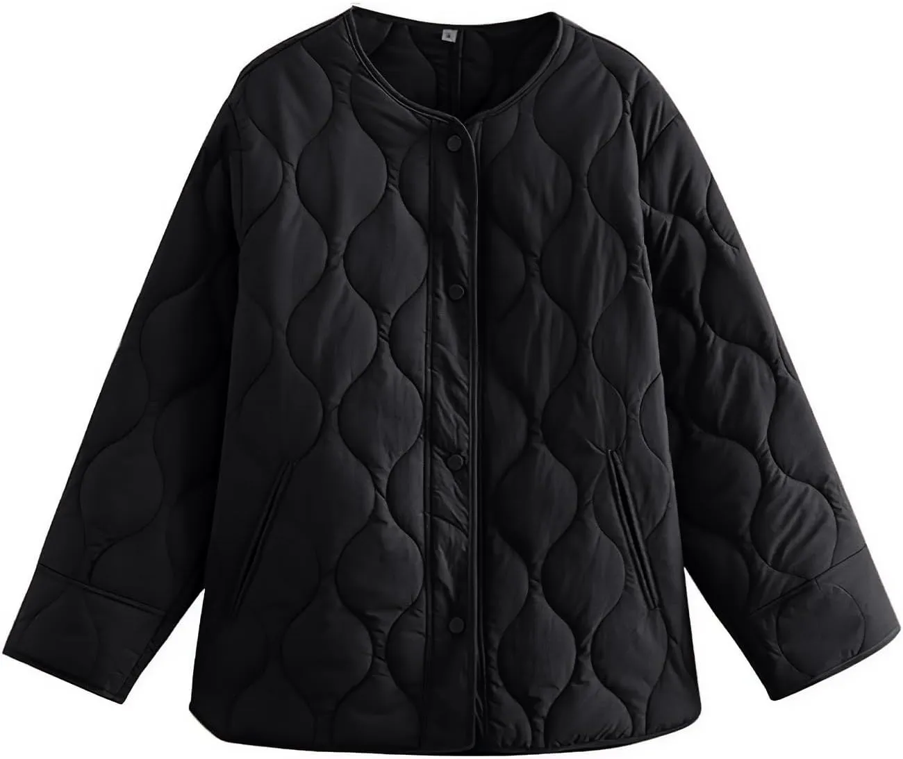 PEHMEA Women's Quilted Lightweight Jackets Button Down Puffer Jacket Coats Fashion Warm Padded Outwear with Pockets