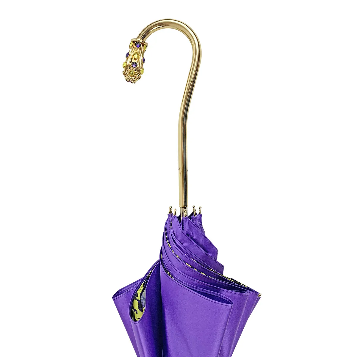 Precious purple umbrella with yellow crystals