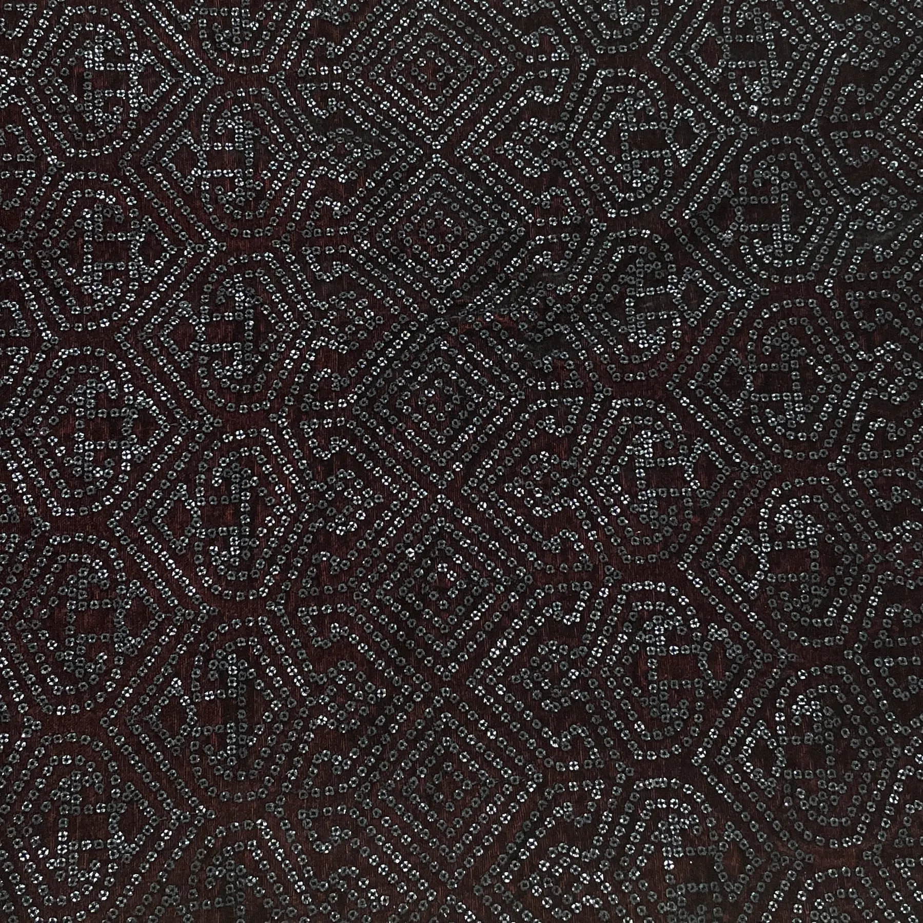 Premium Dark Red Sequins Embroidery Velvet Fabric