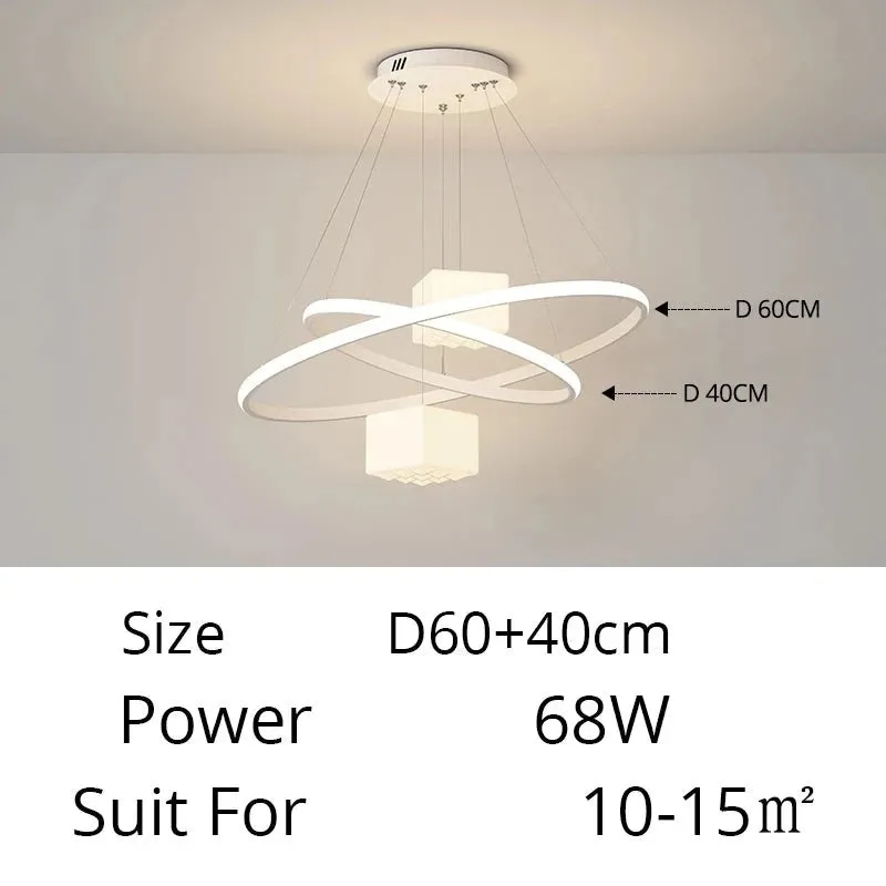 QIYI Korkie White Black Modern LED Chandelier