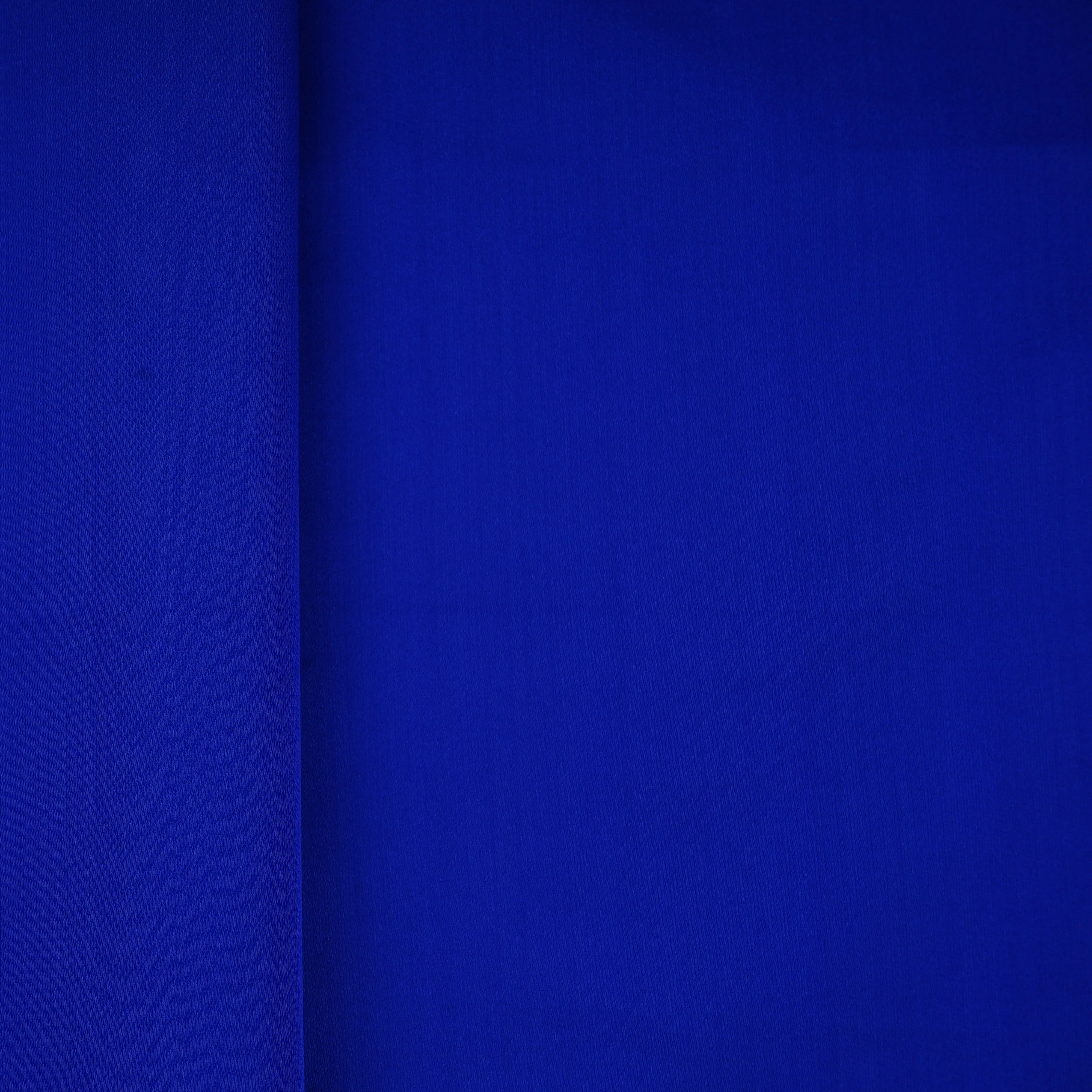 Royal Blue Solid Brocade Silk Fabric 20378