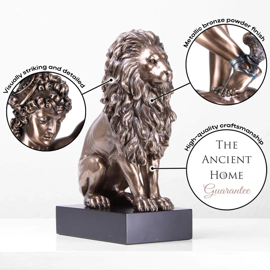 Sitting Lion Statue in Bronze (Cold Cast Bronze Sculpture)
