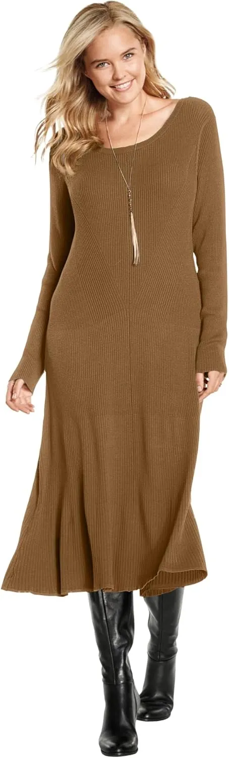 Woman Within Plus Size Rib Knit Sweater Dress