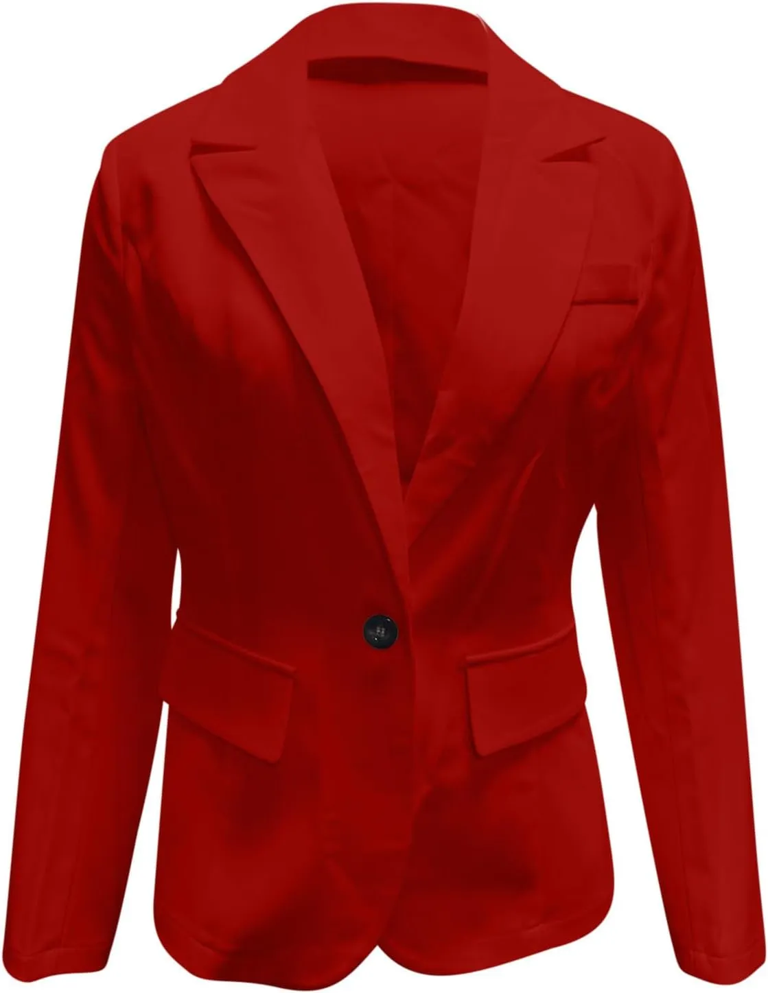 Women's Business Blazer Casual Trendy Lapel Slim Open Front Outerwear Fake Pocket Button Down Lightweight Jacket 2024